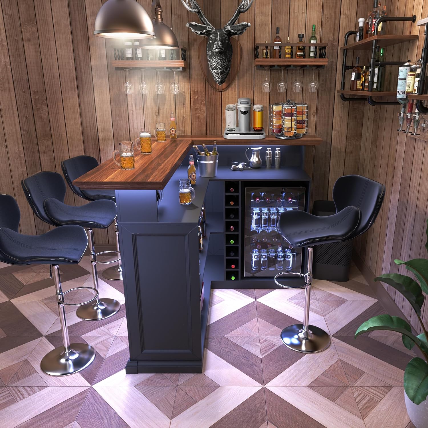 Г-образный домашний барный шка – обзор и цена Home Bar Lounge